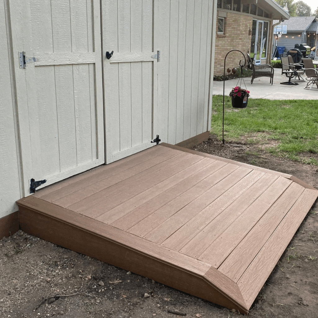 Custom walk-up construction for backyard shed in Spirit Lake Iowa